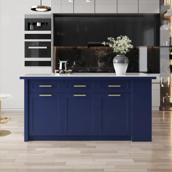 1800mm Kitchen Islands Sintered Stone Blue Modern with Storage Kitchen Cabinet