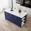 1800mm Kitchen Islands Sintered Stone Blue Modern with Storage Kitchen Cabinet
