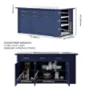 1800mm Kitchen Islands Sintered Stone Blue Modern with Storage Kitchen Cabinet
