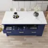1800mm Kitchen Islands Sintered Stone Blue Modern with Storage Kitchen Cabinet
