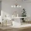 200 cm Modern Rectangular Sintered Stone Dining Table, Indoor/Outdoor, Seats 6-8