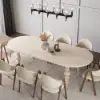 Mid-Century Modern 200 - 240 cm Extendable Whitewash Oval Dining Table, Seats 6–10