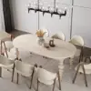 Mid-Century Modern 200 - 240 cm Extendable Whitewash Oval Dining Table, Seats 6–10