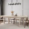 Mid-Century Modern 200 - 240 cm Extendable Whitewash Oval Dining Table, Seats 6–10