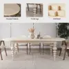Mid-Century Modern 200 - 240 cm Extendable Whitewash Oval Dining Table, Seats 6–10