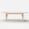 Mid-Century Modern 200 - 240 cm Extendable Whitewash Oval Dining Table, Seats 6–10