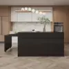 Picture of Modern 205 - 270 cm Extendable Sintered Stone Kitchen Island with Doors & Drawers, Black
