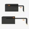 Picture of Modern 205 - 270 cm Extendable Sintered Stone Kitchen Island with Doors & Drawers, Black