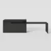 Picture of Modern 205 - 270 cm Extendable Sintered Stone Kitchen Island with Doors & Drawers, Black