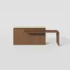 Modern 205 - 270 cm Extendable Sintered Stone Kitchen Island with Doors & Drawers, Walnut