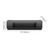 2000mm Black Glass Door TV Stand with Storage and LED