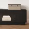 2000mm Black Glass Door TV Stand with Storage and LED