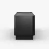 2000mm Black Glass Door TV Stand with Storage and LED