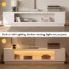 2000mm White Glass Door TV Stand with Storage and LED