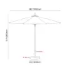 10 Pieces Rectangular Wood & Aluminium Outdoor Patio Dining Set with Central Pillar Umbrella