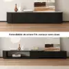Velar 180 - 290 cm Extendable Fluted TV Unit with Sintered Stone Top & 3 Drawers – Engineered Wood