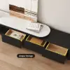 Velar 180 - 290 cm Extendable Fluted TV Unit with Sintered Stone Top & 3 Drawers – Engineered Wood