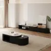 Velar 120 - 170 cm Extendable Fluted Coffee Table with Sintered Stone Top & Storage – AUD-H2001