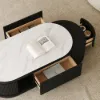 Velar 120 - 170 cm Extendable Fluted Coffee Table with Sintered Stone Top & Storage – AUD-H2001