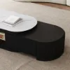 Velar 120 - 170 cm Extendable Fluted Coffee Table with Sintered Stone Top & Storage – AUD-H2001