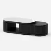 Velar 120 - 170 cm Extendable Fluted Coffee Table with Sintered Stone Top & Storage – AUD-H2001