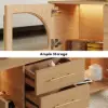 Arune 120 cm Arched Glass Doors Coffee Table with Storage and LED – Natural