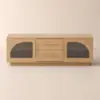Arune 120 cm Arched Glass Doors Coffee Table with Storage and LED – Natural