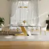 Silexa Modern 2007 mm – 2413 mm Extendable Rectangular Glossy Sintered Stone Dining Table, Seats 6–10 – AUD-H2006