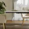 Silexa Modern 2007 mm – 2413 mm Extendable Rectangular Glossy Sintered Stone Dining Table, Seats 6–10 – AUD-H2006