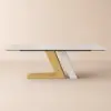 Silexa Modern 2007 mm – 2413 mm Extendable Rectangular Glossy Sintered Stone Dining Table, Seats 6–10 – AUD-H2006