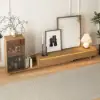 Fero Natural Extendable TV Stand with Bookshelves & Light(2500mm-3930mm)