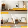 Fero Natural Extendable TV Stand with Bookshelves & Light(2500mm-3930mm)