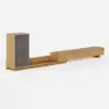Fero Natural Extendable TV Stand with Bookshelves & Light(2500mm-3930mm)