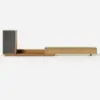 Fero Natural Extendable TV Stand with Bookshelves & Light(2500mm-3930mm)