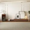 Fero Walnut Extendable TV Stand with Bookshelves & Light(2500mm-3930mm)