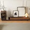Fero Walnut Extendable TV Stand with Bookshelves & Light(2500mm-3930mm)