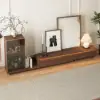 Fero Walnut Extendable TV Stand with Bookshelves & Light(2500mm-3930mm)