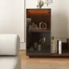 Fero Walnut Extendable TV Stand with Bookshelves & Light(2500mm-3930mm)