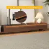 Fero Walnut Extendable TV Stand with Bookshelves & Light(2500mm-3930mm)