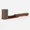 Fero Walnut Extendable TV Stand with Bookshelves & Light(2500mm-3930mm)
