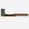 Fero Walnut Extendable TV Stand with Bookshelves & Light(2500mm-3930mm)