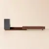 Fero Walnut Extendable TV Stand with Bookshelves & Light(2500mm-3930mm)