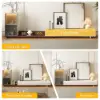 Fero White & Walnut Extendable TV Stand with Bookshelves & Light(2500mm-3930mm)
