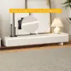 Fero White & Walnut Extendable TV Stand with Bookshelves & Light(2500mm-3930mm)