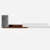 Fero White & Walnut Extendable TV Stand with Bookshelves & Light(2500mm-3930mm)