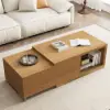 Mordel 100 cm - 180 cm Rectangle Extendable Natural Wood Coffee Table with Storage