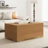 Mordel 100 cm - 180 cm Rectangle Extendable Natural Wood Coffee Table with Storage