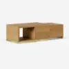 Mordel 100 cm - 180 cm Rectangle Extendable Natural Wood Coffee Table with Storage