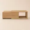 Mordel 100 cm - 180 cm Rectangle Extendable Natural Wood Coffee Table with Storage