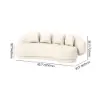 Suncurve 210 cm Performance Leather Curved Upholstered Sofa with Pillows – Seater White